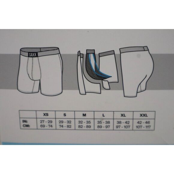 SAXX SXPP2W-SUK-960 Men’s Sz M Blue 2-Pk DropTemp Cooling Cotton Boxer Briefs - Picture 6 of 7